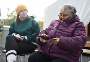 Becky Goodwin with Inuit Elder